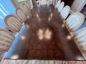 Beautiful Custom Double Pedestal Dining Table with 12 Chairs