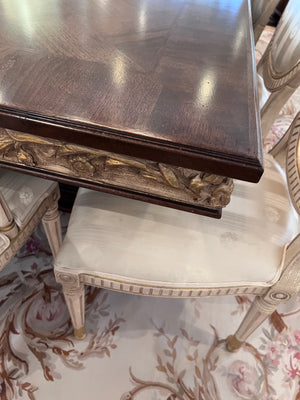 Beautiful Custom Double Pedestal Dining Table with 12 Chairs
