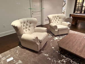 2 Restoration Hardware Churchill Recliners with Nailheads  (*retail $7,000)