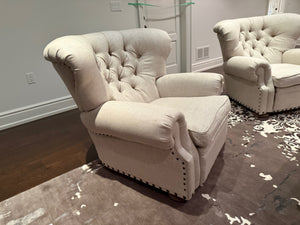 2 Restoration Hardware Churchill Recliners with Nailheads  (*retail $7,000)