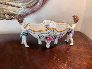Dresden Footed Bowl with Cherubs