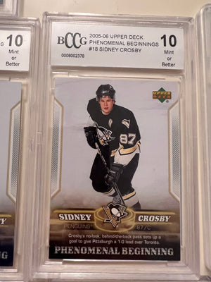 BCCG 10 Upper Deck 'Phenomenal Beginnings' Sidney Crosby Card Lot