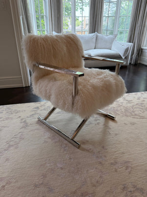 Restoration Hardware Altman Tibetan Wool Chair (*retail $3,200)