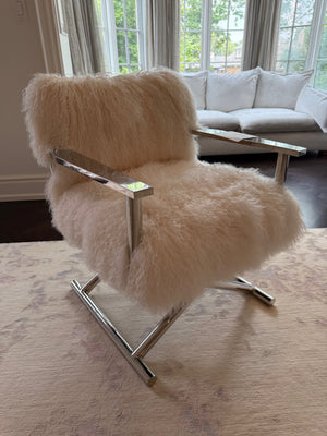 Restoration Hardware Altman Tibetan Wool Chair (*retail $3,200)