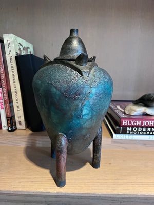 Signed Lidded Ceramic Vase