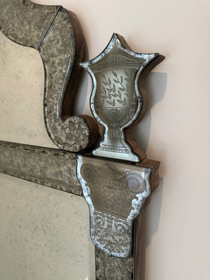 Restoration Hardware 19th C. Baroque Ravenna Etched Leaner Mirror (*retail $2,600)