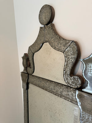 Restoration Hardware 19th C. Baroque Ravenna Etched Leaner Mirror (*retail $2,600)