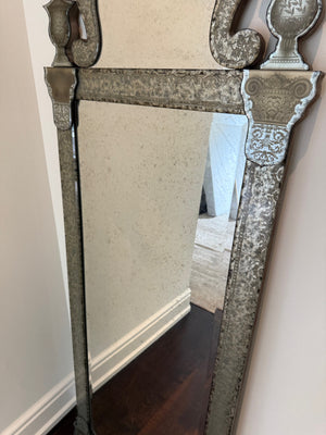 Restoration Hardware 19th C. Baroque Ravenna Etched Leaner Mirror (*retail $2,600)