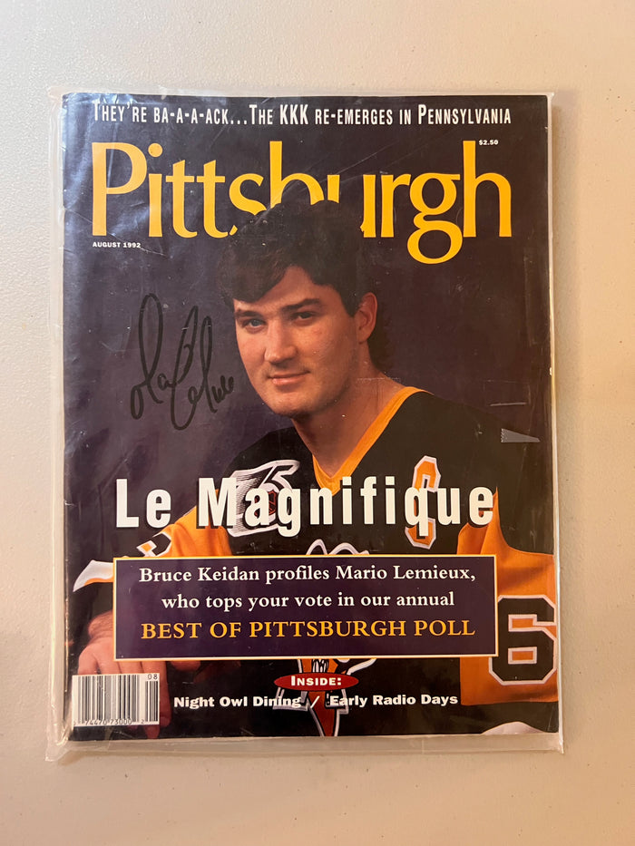 Vintage 1992 Magazine, Signed by Mario Lemieux