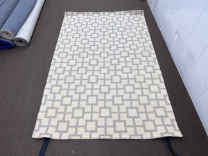 Beige & White Squares Rug, 5x8