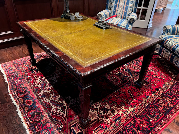 Antique Leather Top Executive Desk