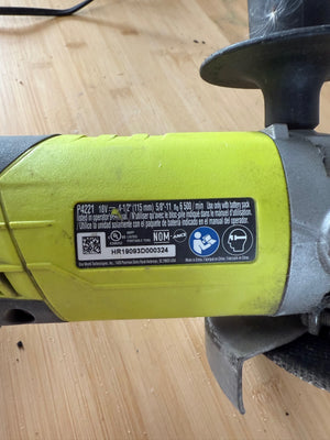 Ryobi P4221 18V ONE+ 4-1/2-Inch Cordless Angle Grinder with 9Ah Battery
