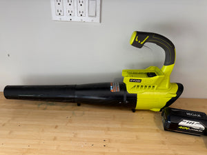 Ryobi RY40402 155 mph 300 CFM 40-Volt Lithium-ion Cordless Jet Fan Blower with 5Ah Battery + Charger