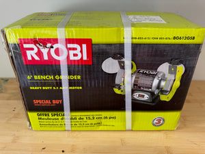 BRAND NEW Ryobi BG612GSB 2.1-Amp 6-inch Bench Grinder with LED Lights