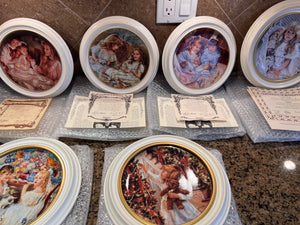 9 Framed Collector Plates Lot (with certificates)