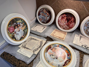 9 Framed Collector Plates Lot (with certificates)