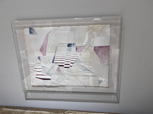 Raised Art on Paper, Signed, in Acrylic Exhibit Case