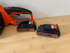 Black & Decker LCS1020 20V MAX Lithium-Ion Cordless 10-inch Chainsaw with 2 2.0Ah Batteries + Charger (*charger not shown in pictures)
