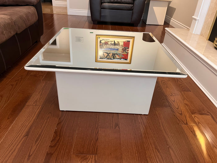 Vintage Lacquered Coffee Table with Mirrored Top