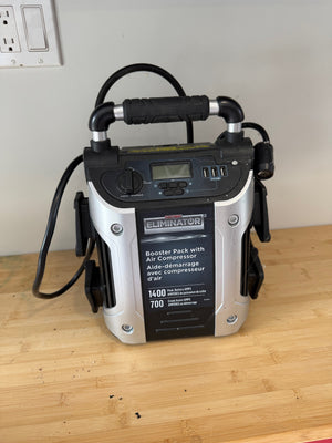 Motomaster Eliminator Booster Pack with Air Compressor, 1400 Peak Amps 12V