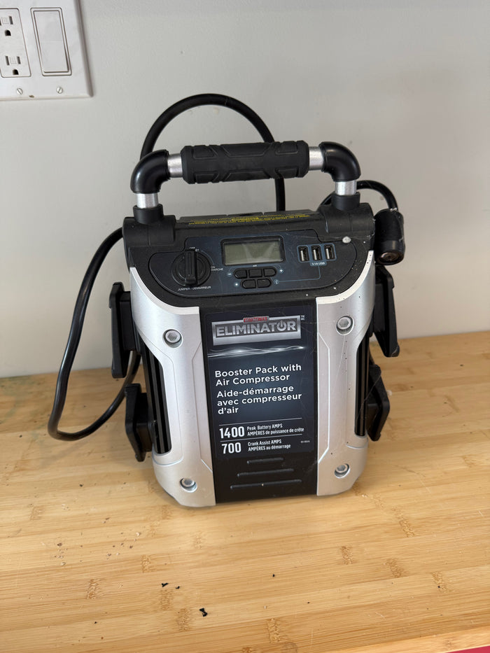 Motomaster Eliminator Booster Pack with Air Compressor, 1400 Peak Amps 12V