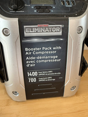 Motomaster Eliminator Booster Pack with Air Compressor, 1400 Peak Amps 12V