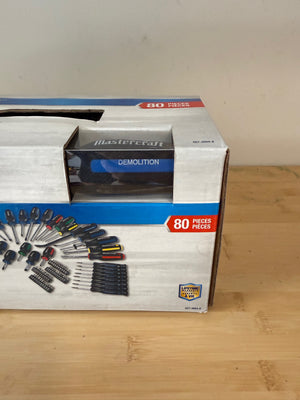 BRAND NEW Mastercraft Screwdriver/Driver and Bit Set, 80pc