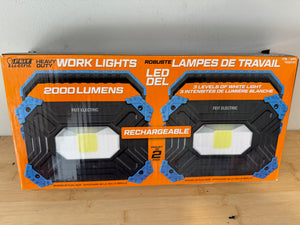 BRAND NEW Feit Electric Heavy Duty LED Rechargeable Work Light - 2000 Lumens, 2 Pack