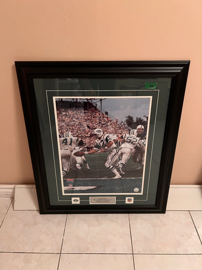 Autographed Joe Namath "Broadway", Superbowl III Champion Frame