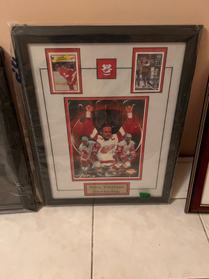 Steve Yzerman Detroit Red Wings 600th Game Frame, with Signed Card