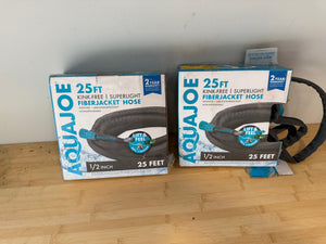 2 BRAND NEW Aquajoe Kink Free Superlight Fiberjacket Hoses, 25ft length + 1/2 in diameter)