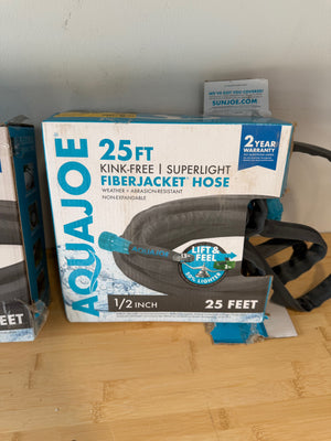 2 BRAND NEW Aquajoe Kink Free Superlight Fiberjacket Hoses, 25ft length + 1/2 in diameter)