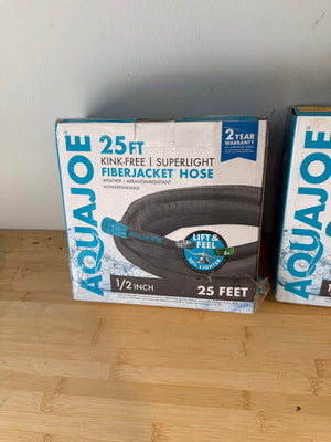 2 BRAND NEW Aquajoe Kink Free Superlight Fiberjacket Hoses, 25ft length + 1/2 in diameter)