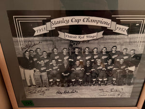 1951-52 Stanley Cup Champions Detroit Red Wings, Limited Edition Photo 18/52 Signed by; Marty Pavelich, Red Kelly, Ted Lindsay, Alex Delvecchio