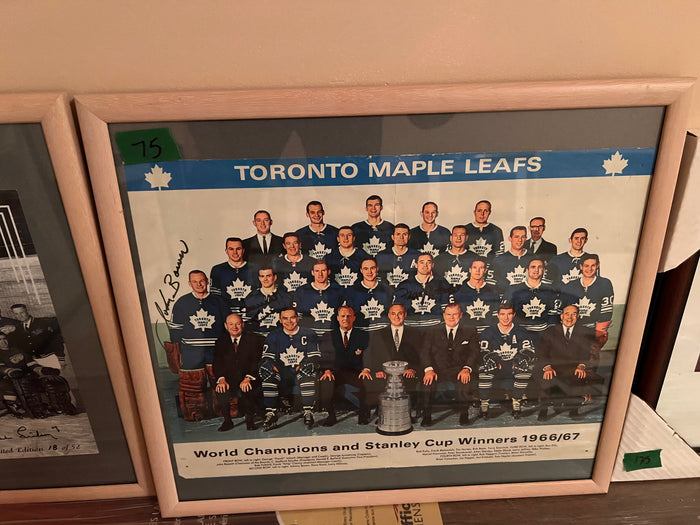 Toronto Maple Leafs 'World Champions and Stanley Cup Winners 1966/67 Photo, Signed by Johnny Bower, Dave Keon and Frank Mahovlich