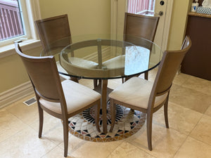 Ashley Furniture Round Glass Dining Table with 4 Chairs