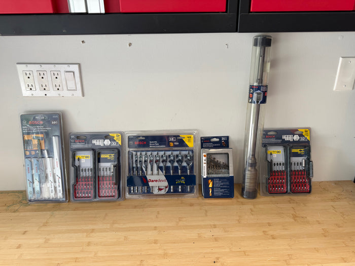 BRAND NEW Bosch Accessories Lot (*includes brand new rotary hammer core bit retail $200 alone)