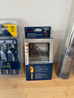 BRAND NEW Bosch Accessories Lot (*includes brand new rotary hammer core bit retail $200 alone)