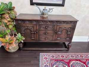 Antique Oak Wood Sideboard