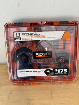 BRAND NEW Rigid 14 Piece Multi-Tool Blade Kit with 10 Bonus Sanding Sheets