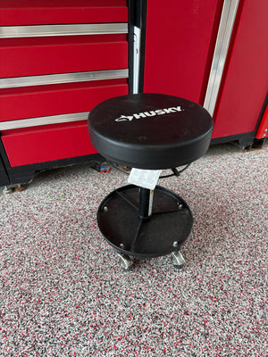 Husky Heavy-Duty Adjustable Height Rolling Shop Seat