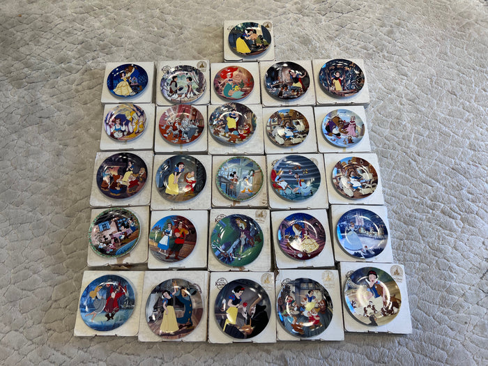 26 Disney Collector Plates Lot, in Original Boxes with Certificates