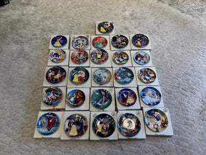 26 Disney Collector Plates Lot, in Original Boxes with Certificates