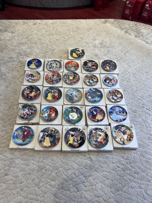 26 Disney Collector Plates Lot, in Original Boxes with Certificates