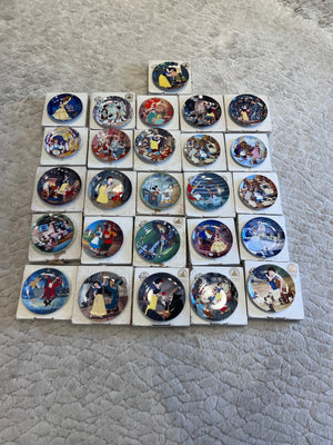 26 Disney Collector Plates Lot, in Original Boxes with Certificates