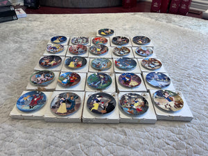 26 Disney Collector Plates Lot, in Original Boxes with Certificates