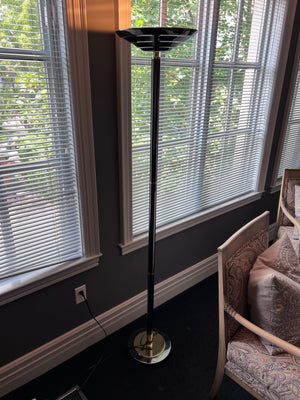 Vintage Chrome/Gold Torch Style Floor Lamp
