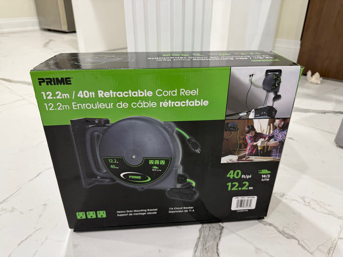 BRAND NEW Prime 40ft Retractable Cord Reel