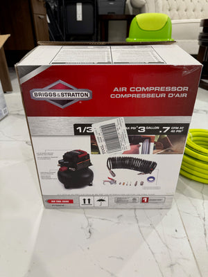 BRAND NEW Briggs & Stratton 3 Gallon 1/3HP Air Compressor