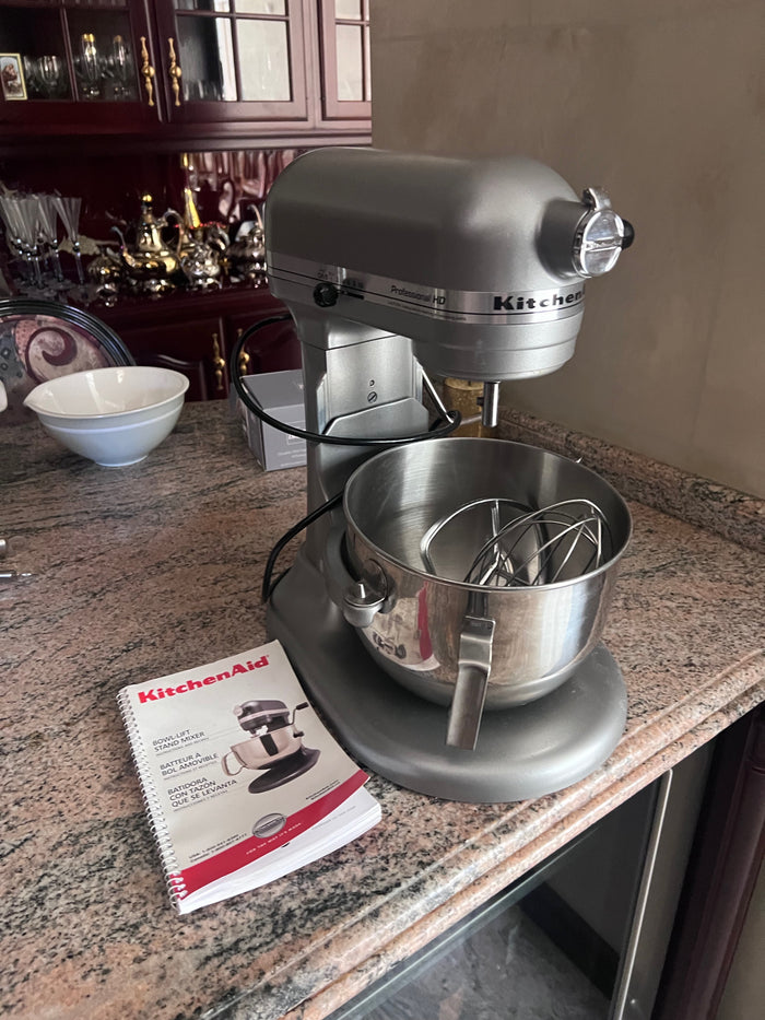 KitchenAid Professional HD Gray Silver 5 Qt Stand Mixer 10 Speed 575w KG25H7XSL